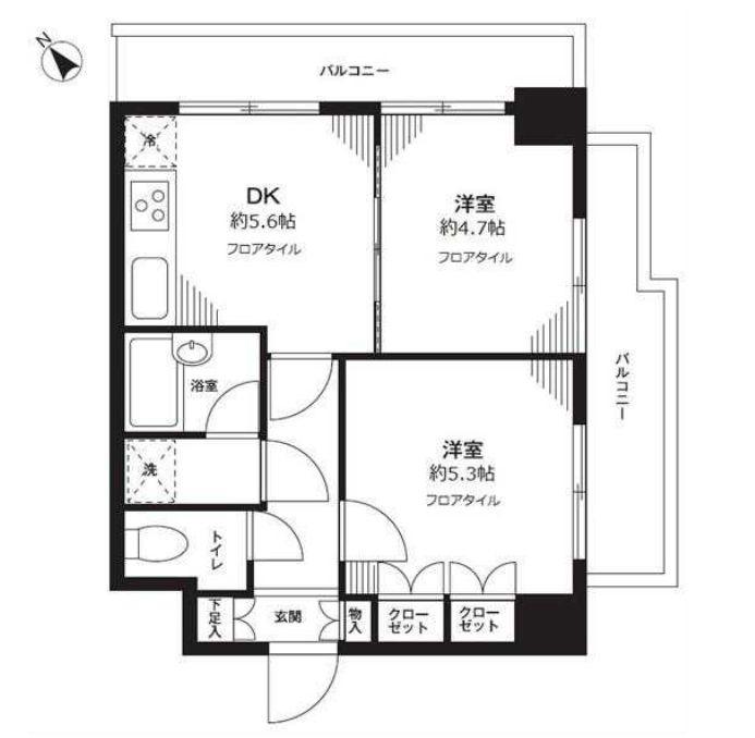 藤和シティコープ新大塚II(2DK/10階)の間取り写真