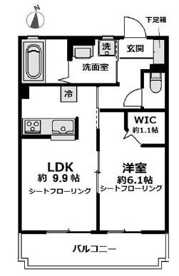 東急東横線 反町駅 徒歩13分 3階建 築6年(1LDK/3階)の間取り写真
