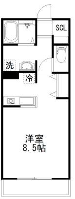 LA SUACASA D(ワンルーム/3階)の間取り写真