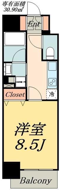 N-STAGE秋葉原(1K/11階)の間取り写真