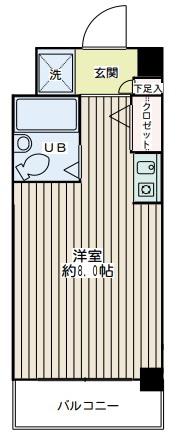 RKB24(ワンルーム/5階)の間取り写真