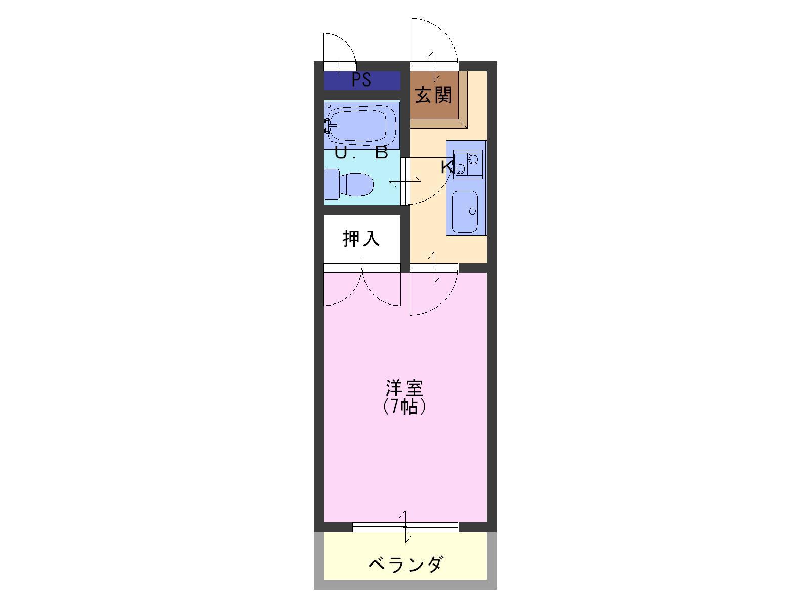グレイスセントラルM(1K/4階)の間取り写真