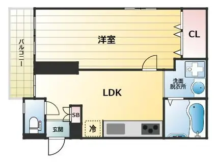 ライオンズマンション本山第3(1LDK/3階)の間取り写真