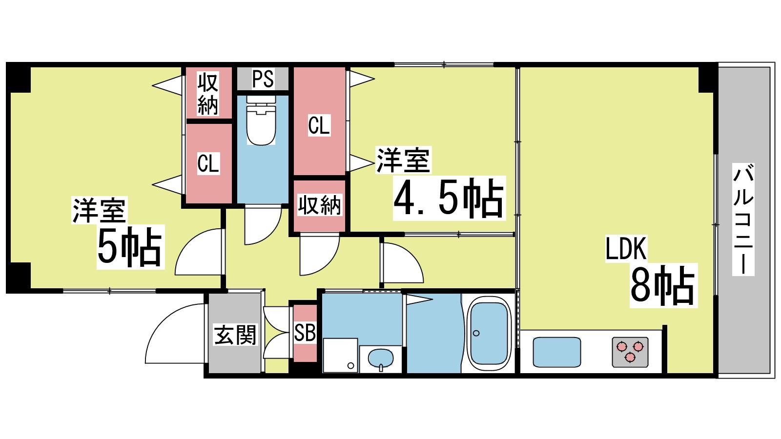 アバンセ六甲パート6(2LDK/2階)の間取り写真