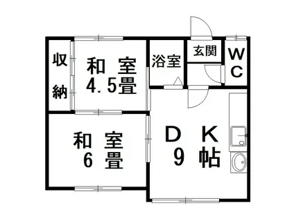 グリーンハイツ(2DK/2階)の間取り写真