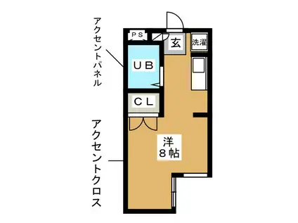 メゾン加藤(ワンルーム/1階)の間取り写真