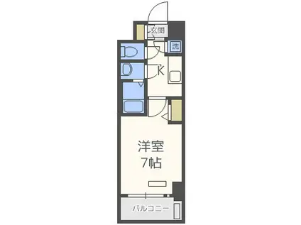 レジュールアッシュ難波MINAMI II(1K/6階)の間取り写真