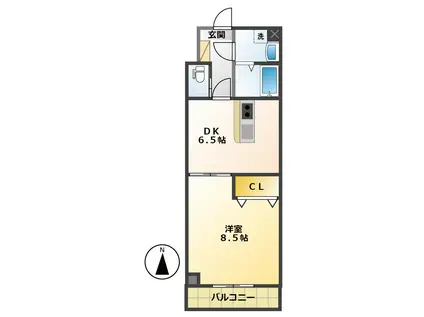 セントセシル(1DK/2階)の間取り写真