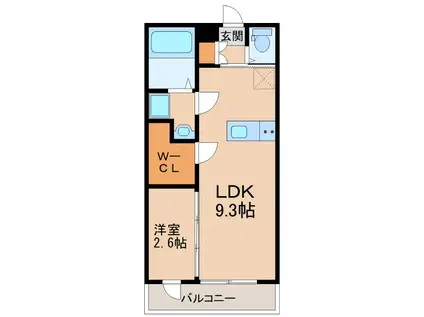 A/RAIDO(1LDK/3階)の間取り写真
