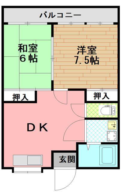 昭栄マンション(2DK/2階)の間取り写真