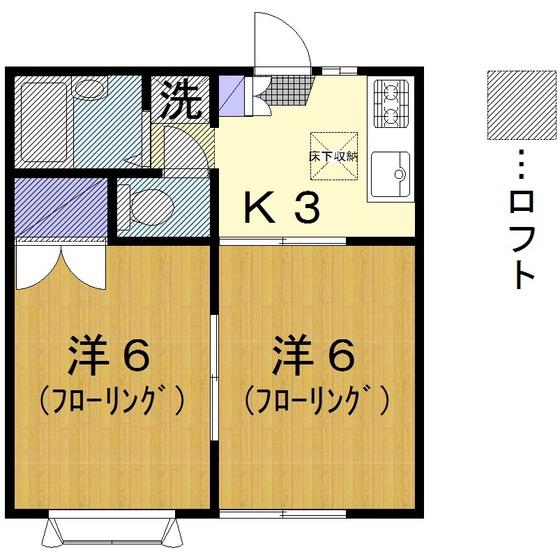 レオパレス大和第6(2K/2階)の間取り写真