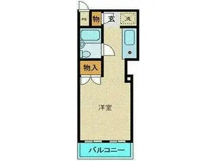 サンパレス花小金井(ワンルーム/4階)の間取り写真