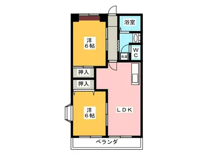 エステートヤマキ(2LDK/1階)の間取り写真