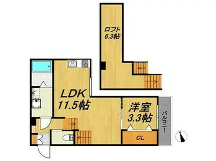 N51APARTMENT大垣II(1LDK/1階)の間取り写真