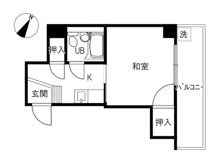 若ビル(1K/3階)の間取り写真
