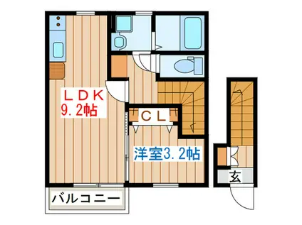 VOLVER T&M.VII(1LDK/2階)の間取り写真