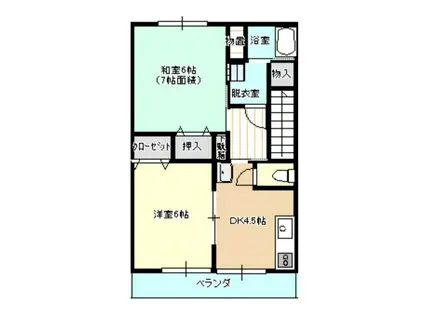 パストーン吉富(2DK/1階)の間取り写真