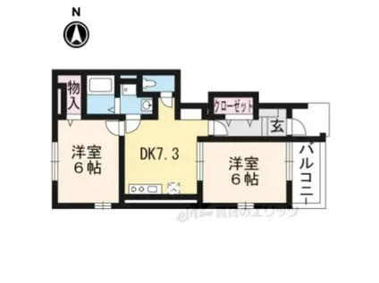 サニーハウス(2DK/1階)の間取り写真