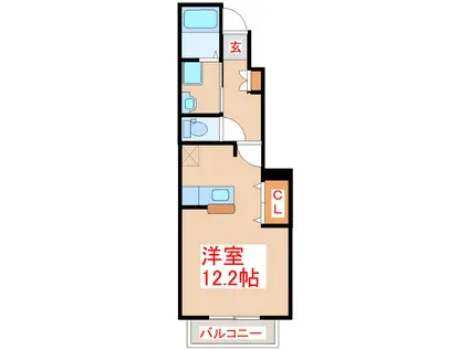 サン・スカイII(ワンルーム/1階)の間取り写真