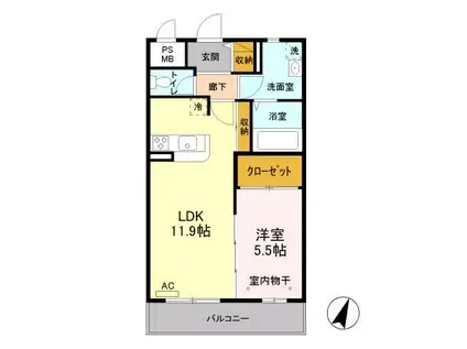 セリ―ジャ デ トーア(1LDK/4階)の間取り写真