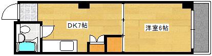 和秀三篠北町ビル(1DK/3階)の間取り写真