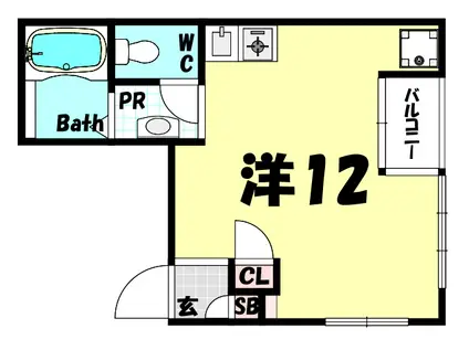 VILLAMARIA(ワンルーム/3階)の間取り写真