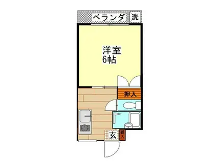 コーポ上山(1K/2階)の間取り写真