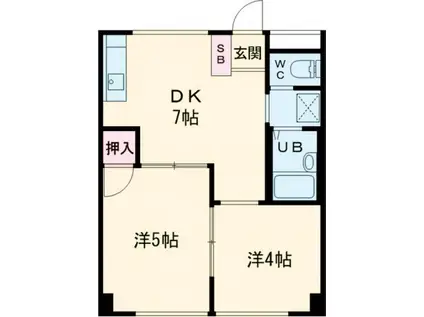 第5菊屋ビル(2DK/2階)の間取り写真