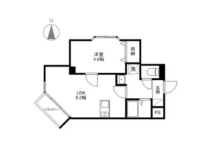 メゾン 七瀬(1LDK/1階)の間取り写真
