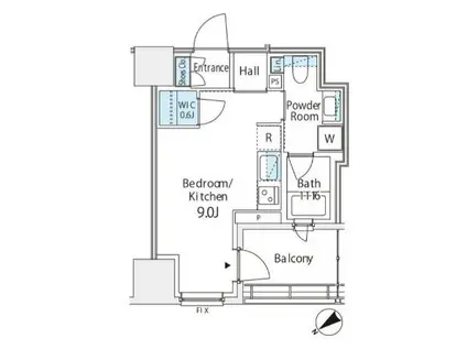 パークホームズ浜松町(ワンルーム/8階)の間取り写真