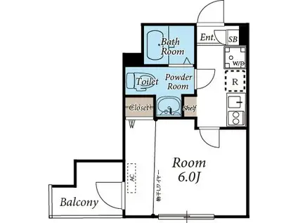 フルセイル高座渋谷2(1K/2階)の間取り写真