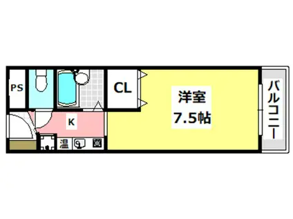 前羽ビル(1K/6階)の間取り写真