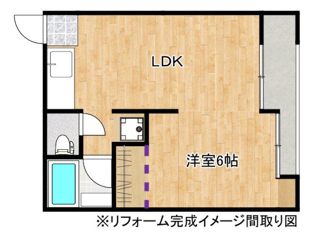 コーポ出水(1LDK/2階)の間取り写真