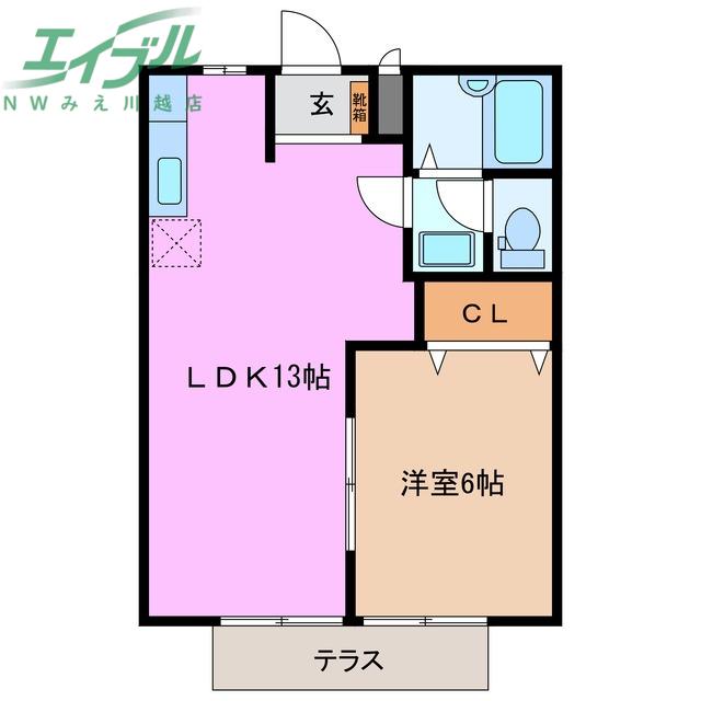 ドルフィンNO.1(1LDK/1階)の間取り写真