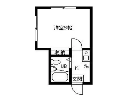 ジョイフル大倉山(1K/2階)の間取り写真