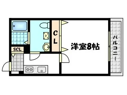 プランドール寺之内(1K/2階)の間取り写真