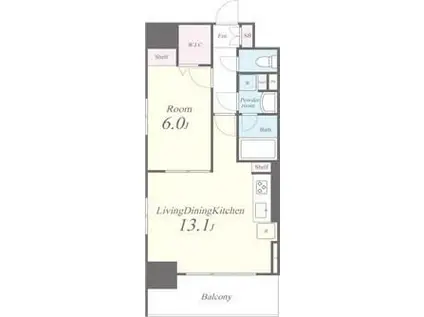 キャナルテラス品川(1LDK/13階)の間取り写真