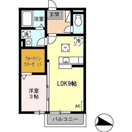シャルマン高茶屋(1LDK/1階)の間取り写真