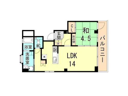 城戸興産ビル(1LDK/5階)の間取り写真