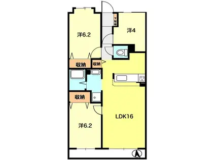 ルネスけやき台(3LDK/3階)の間取り写真