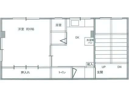 元町マンション(1DK/3階)の間取り写真