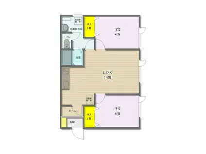 リバティタチバナ(2LDK/2階)の間取り写真