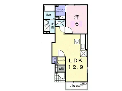チェリ ブラッサムI(1LDK/1階)の間取り写真