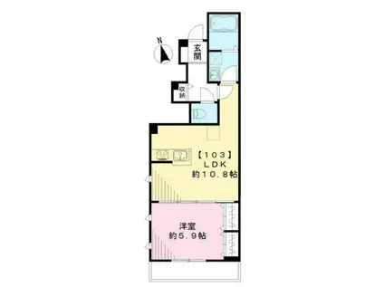 シャルム・クレール阿佐ヶ谷(1LDK/1階)の間取り写真