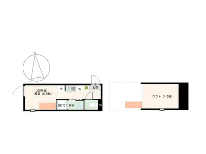 SLSG荒川町屋(ワンルーム/2階)の間取り写真