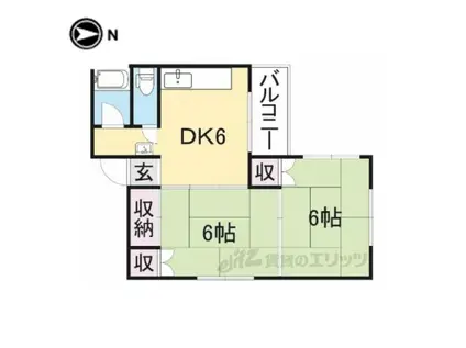 ハラダハイツ(2DK/3階)の間取り写真