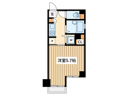 エムズアーク(1K/3階)の間取り写真