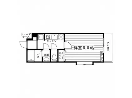 シャトレプレシャス御所西(1K/1階)の間取り写真
