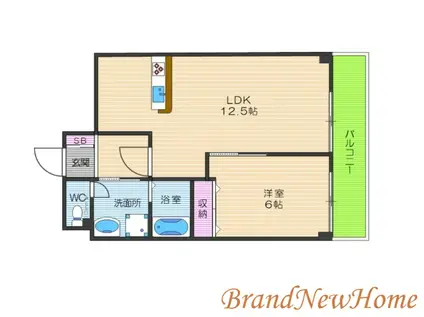 LAKIAMAISONABIKO(1LDK/3階)の間取り写真