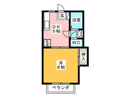 サンシャイン神戸IV(1DK/1階)の間取り写真